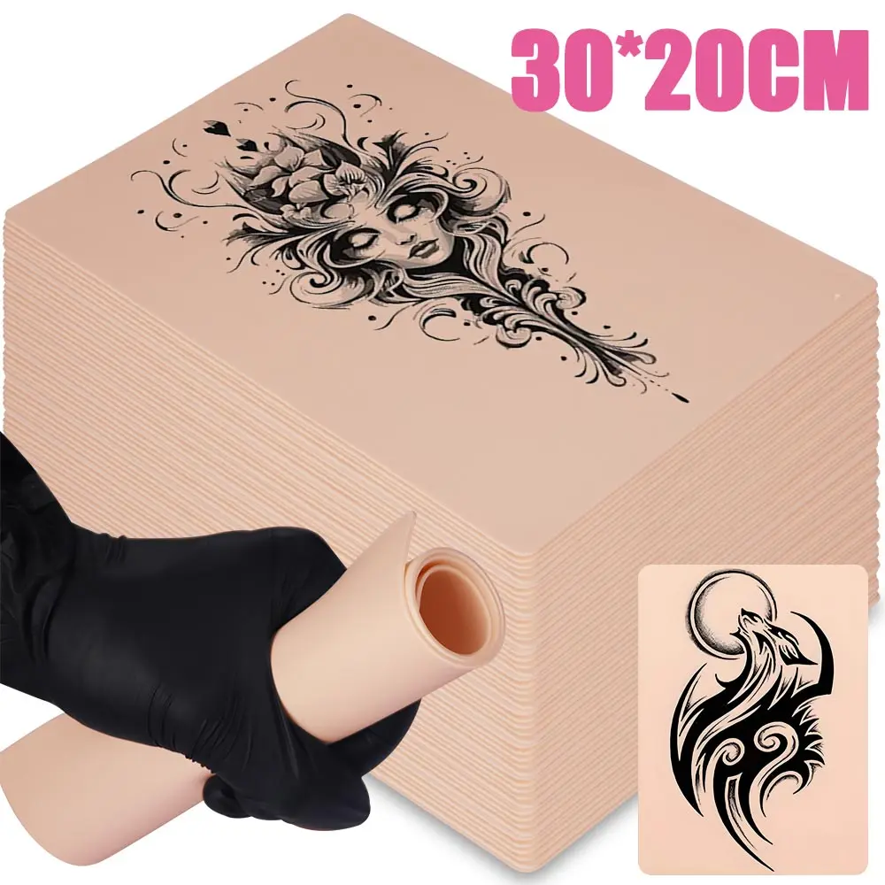 

15/10/8/5/3/1PCS Large Tattoo Practice Skin Silicone Eyebrow Fake Skin for Beginner Training Microblading Permanent Makeup Tools