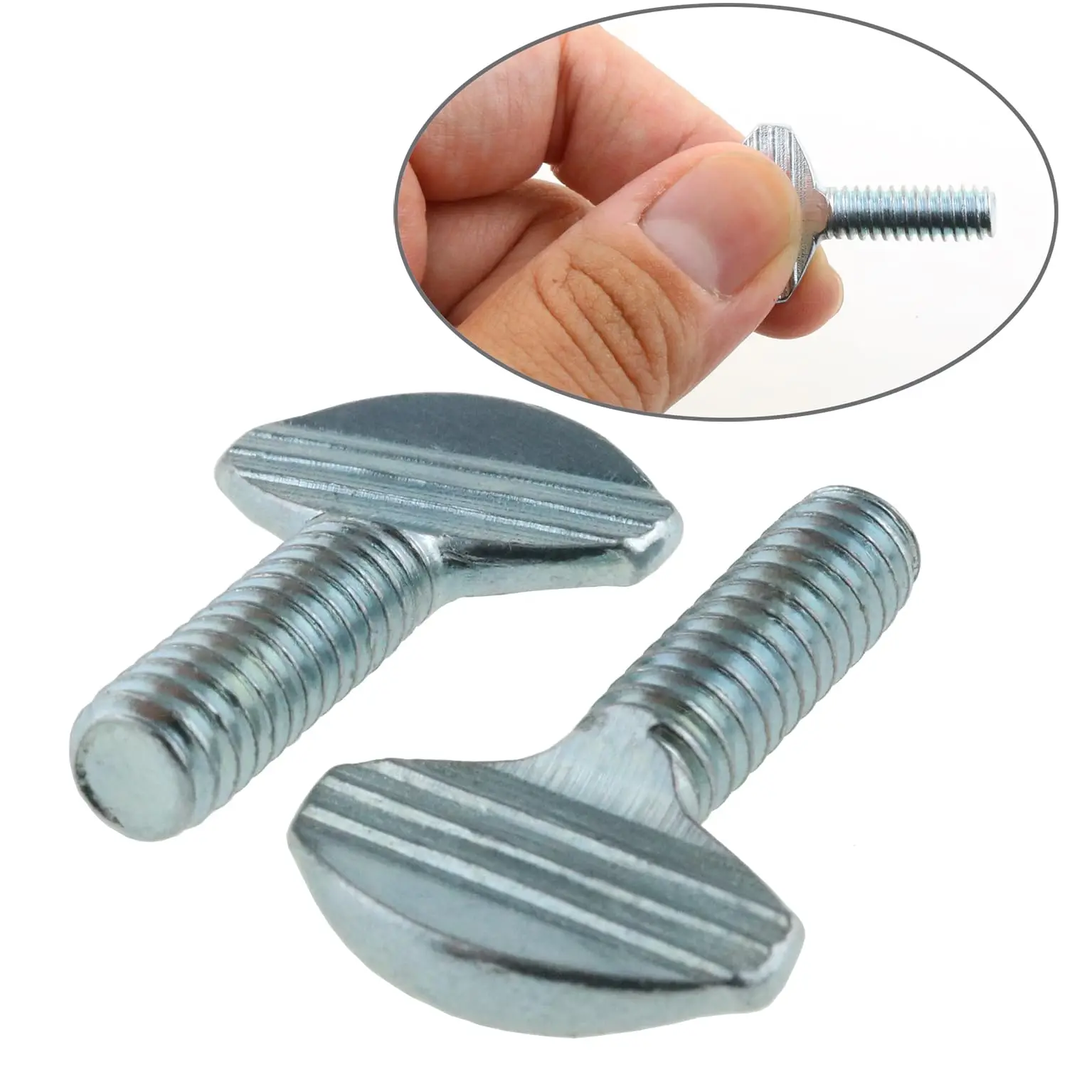 20PCS Silver Carbon Steel Thumb Screw 1/4''-20 x 3/4'' Galvanized Rack Screw， 1/4 screws , 1/4" screws