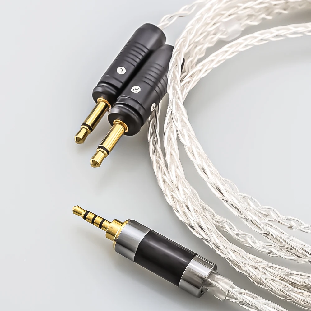 HiFi 8Core plateado 2,5 4,4 6,5mm/4pin XLR claro Celestee para auriculares ELEAR Focal utopía francesa Cable de actualización de auriculares