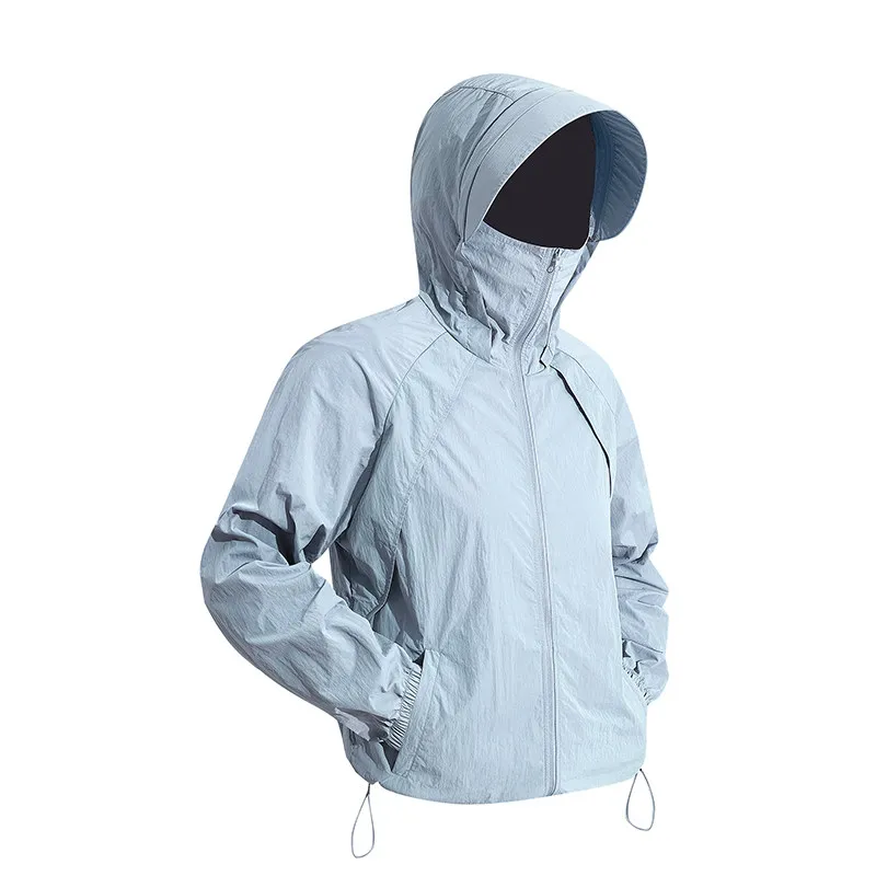 Men's Hooded Sun Protection Jacket 2026 Trendy Lightweight  Outdoor Sports Zipper Fly Casual Streetwear Tops with Pockets Male