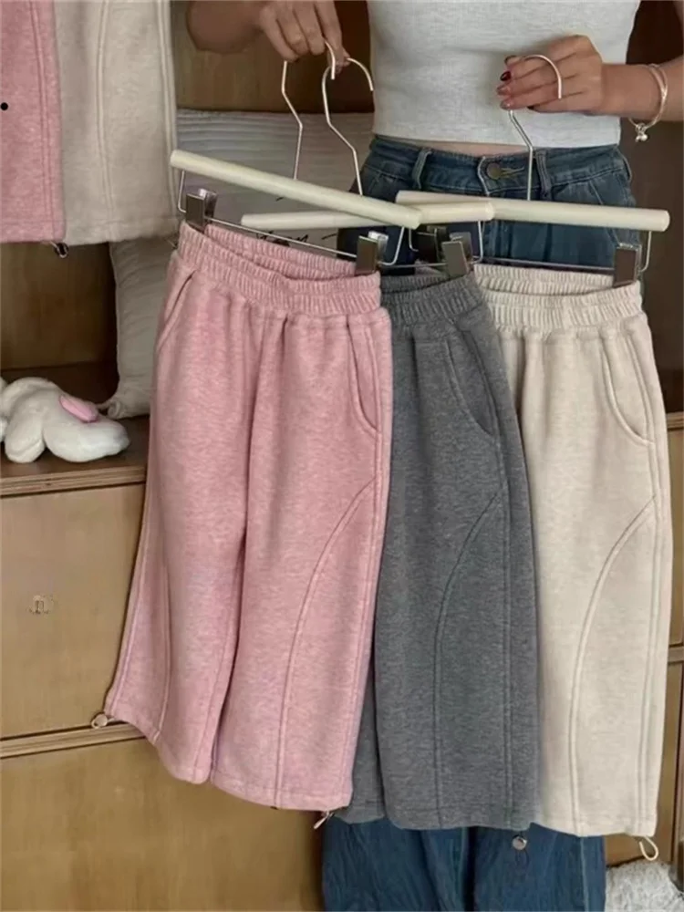 

Широкие брюки Thiened Fce для маленьких девочек, свободные прямые брюки-трубы для малышей, осенне-зимняя новинка, корейская версия