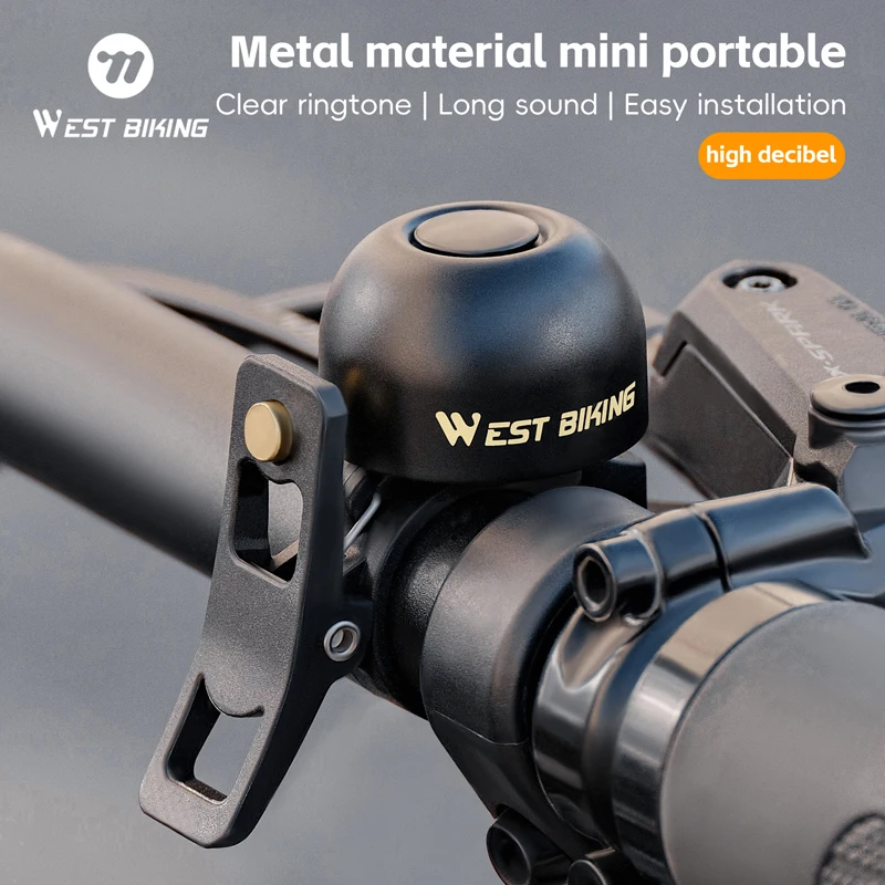 

WEST BIKING Retro Copper Bells Bike Bell Ring Loudly Safety Cycling Warning Alarm Bicycle Horn Ring for Kids Road Bike Access