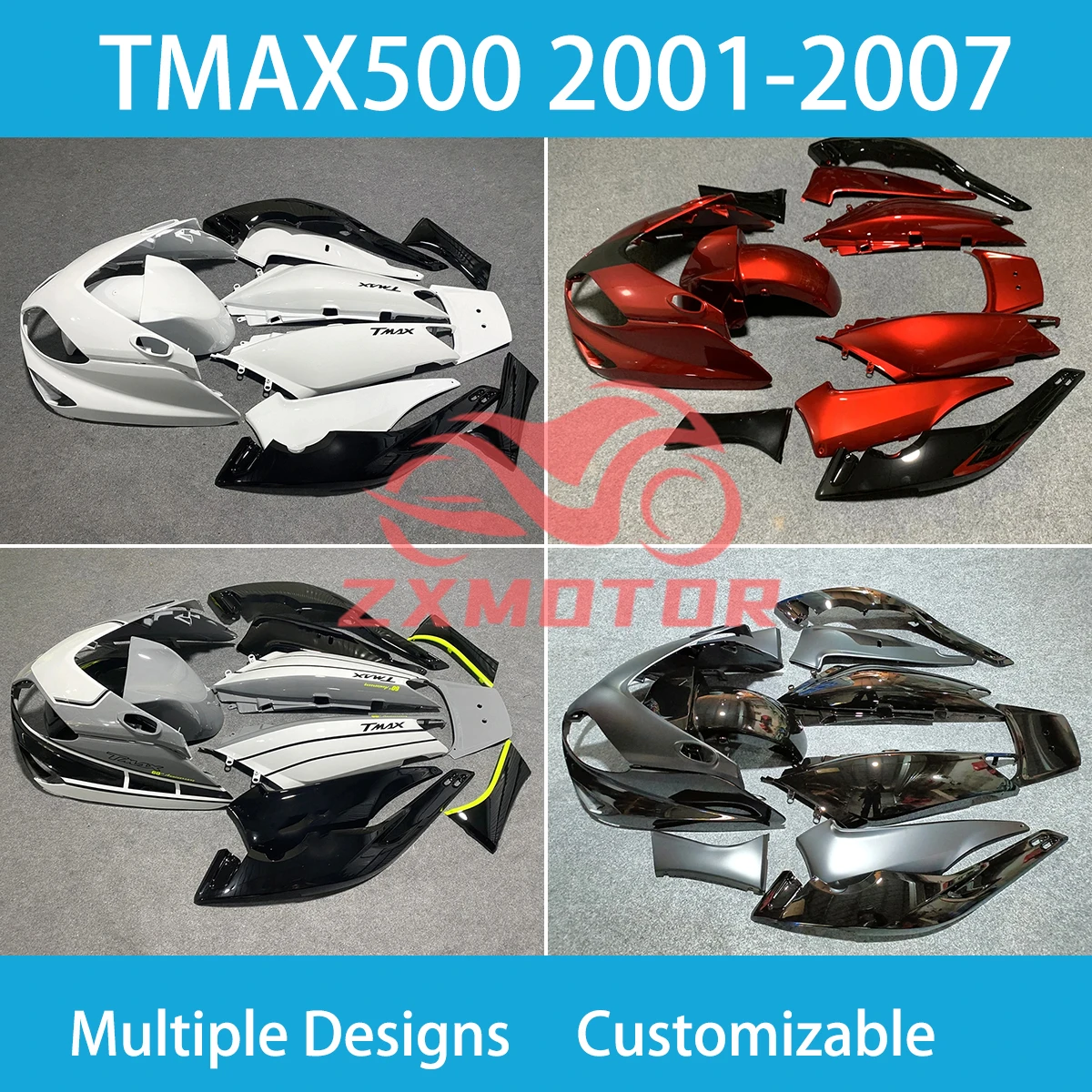 For YAMAHA TMAX500 01 02 03 04 05 06 07 Fairing Kit Motorcycle 2001 2002 2003 2004 2005 2006 2007 Fairings New