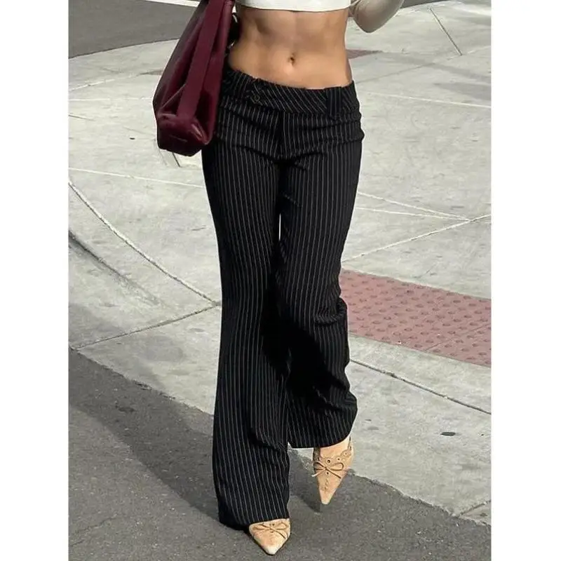 

Street Faion Casual Tight Women's Bell Bot Pants Straight Leg PVC Material ex Winter Collection Neutral Sle