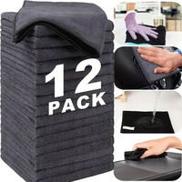 3/12pcs Thickened Car Wash Towel Microfiber Towels Car Cleaning Drying Cloth Auto Detailing Polishing Cloth Home Clean Tools