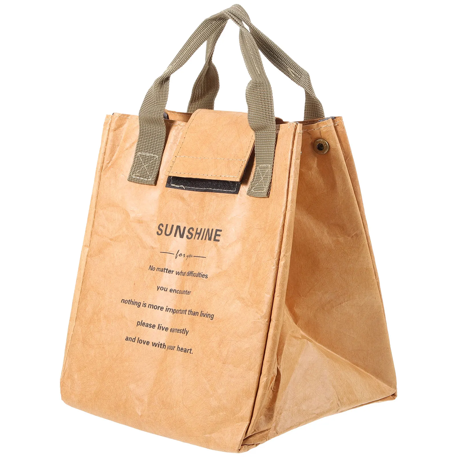 

Premium Kraft Paper Bento Bag Reusable Insulated Lunch Pouch for Food Snacks Tableware Easy Clean Compact Foldable Design