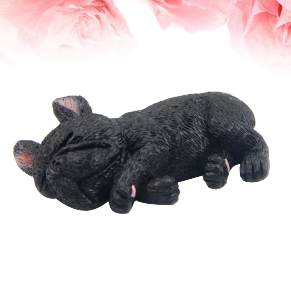 

3D Black Sleeping French Bulldog Dog Magnets Realistic Refrigerator Whiteboard Decorations Animal Magnets for Home Office