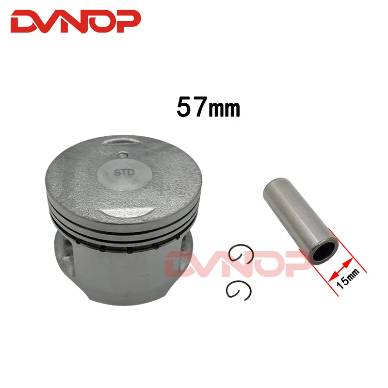 Motorcycle 57 mm  Piston 15 mm Pin Ring Set Kit Assembly For Haojue EN150 GZ150 QS150 150cc