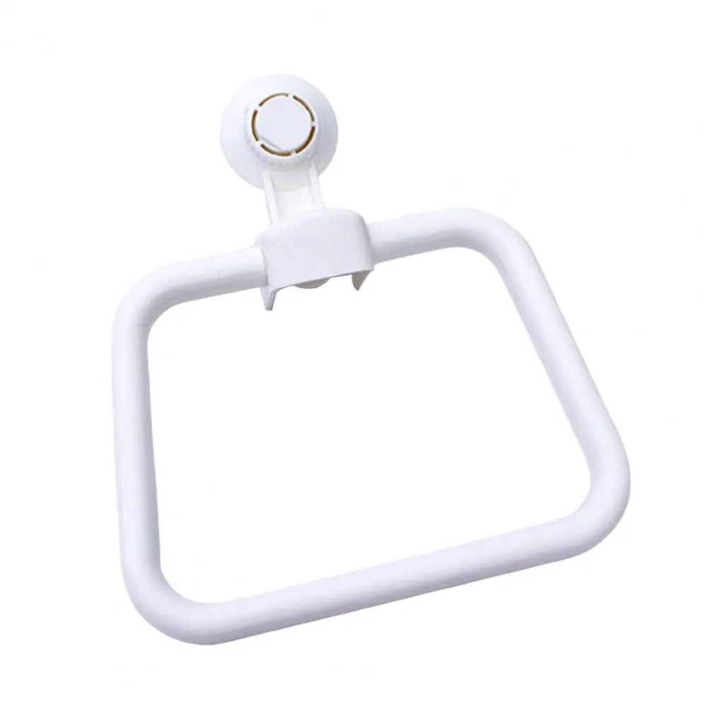 Towel Ring Punch Free Wall Mounted Space-saving Removable ABS Hand Towel Holder with Strong Suction Base Home Supplies