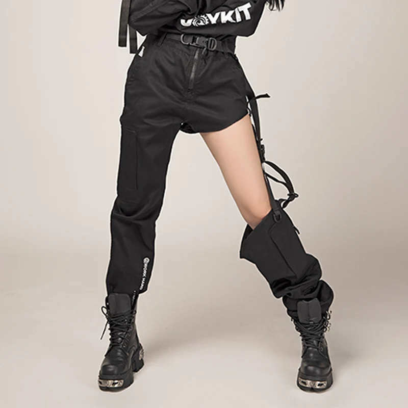 

Adult Jazz Dance Costume Sexy Hollow Out Hip Hop Cargo Pants Street Dance Trousers Gogo Dancewear Rave Festival Clothing VDB5444