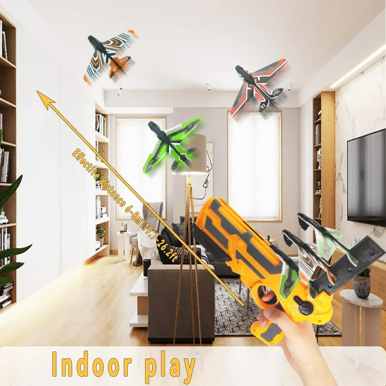 Ejection Aircraft Shooting Game Outdoor Parent-child Sports Toy Boy Gifts Shooting Aircraft Set Plastic Airplane Toys for Kids