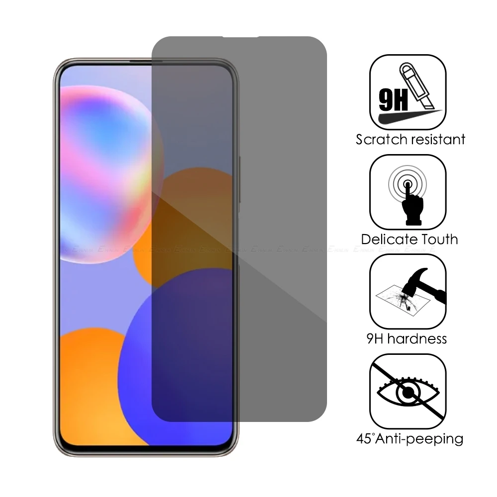 Privacy Tempered Glass Screen Protector For Huawei Y6s Y8s Y7a Y9s Y9a Y8p Y6p P Smart Z S Pro Plus Anti Spy Peeping Glass Film