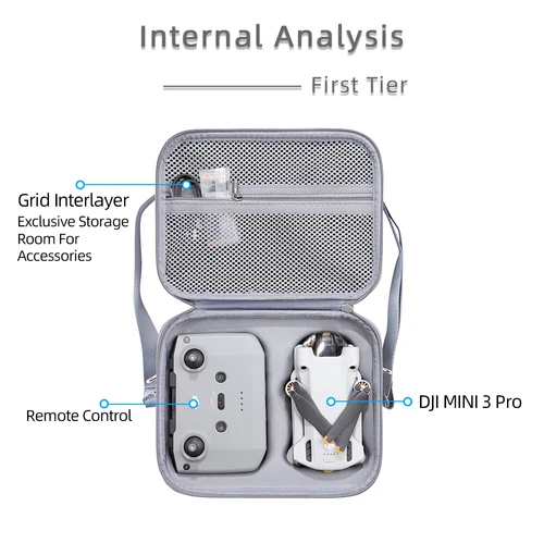 Imagen 2 del producto Bolsa de almacenamiento de hombro portátil para DJI Mini 3 Pro/Mini 3, funda de transporte de viaje, funda de mano para accesorios de Dron Mini 3 Pro RC