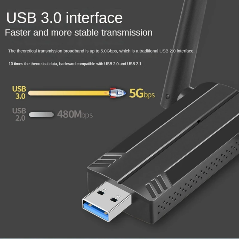 محول Dongle USB واي فاي للكمبيوتر المكتبي ، محول لاسلكي مزدوج النطاق ، USB ، AX1800M ، 5G ، 1G