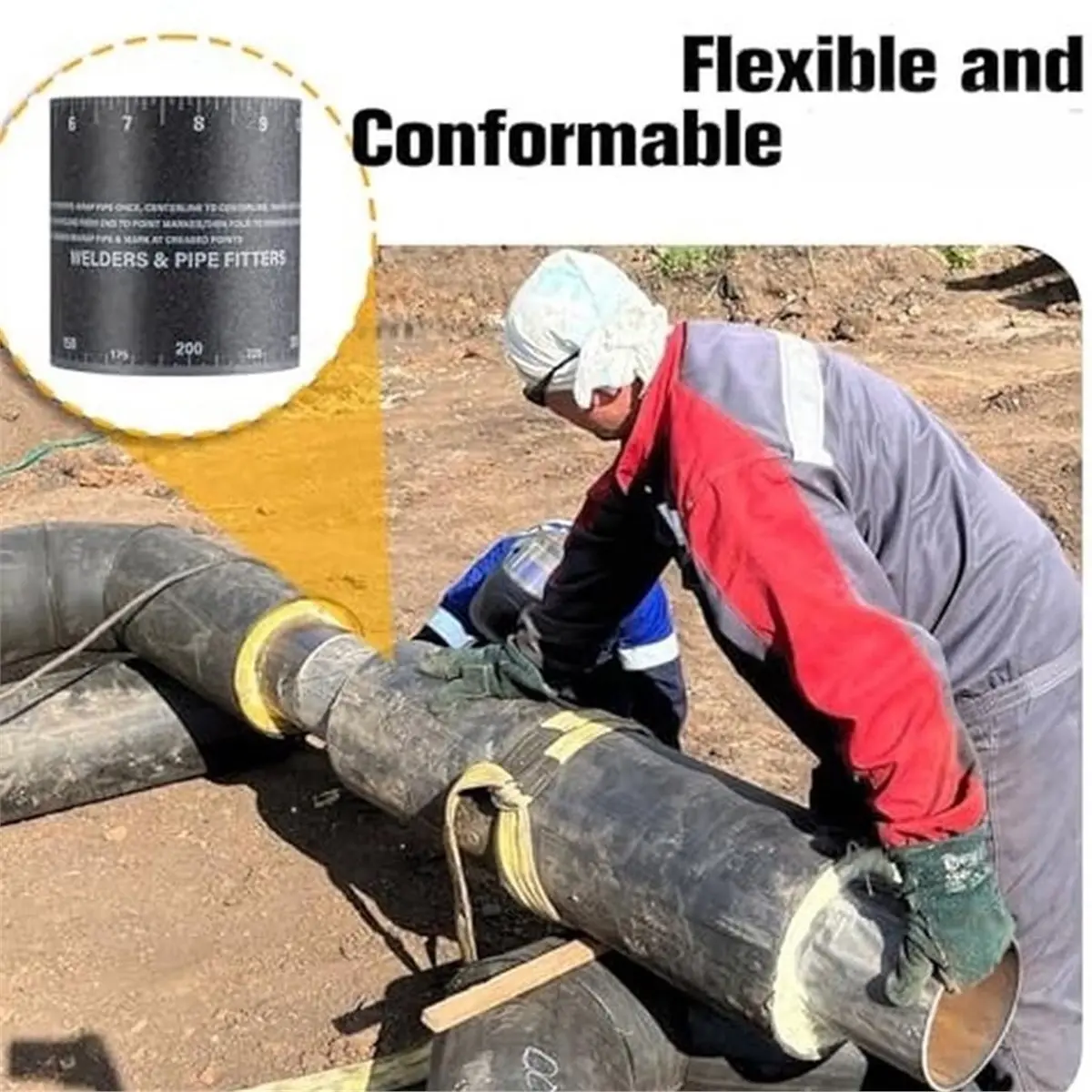 1-6inch Pipe Diameter Measuring Tape for Accurate Pipe Trimming and Fitting