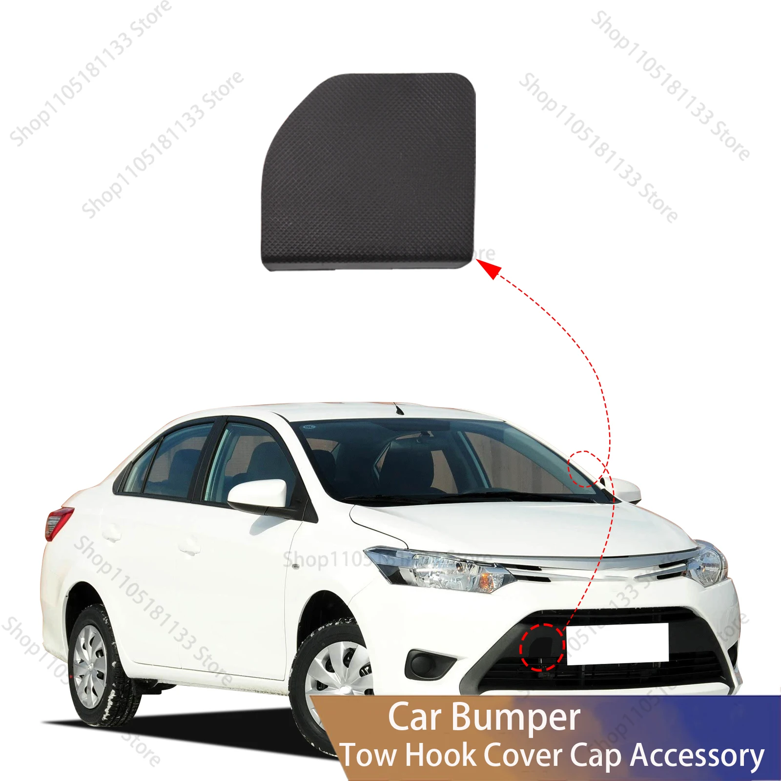Perfect Fit Front Bumper Tow Hook Cover For Toyota Vios 2014-2016 Exact Match Towing Eye Cap Auto Accessory 52721-0D050