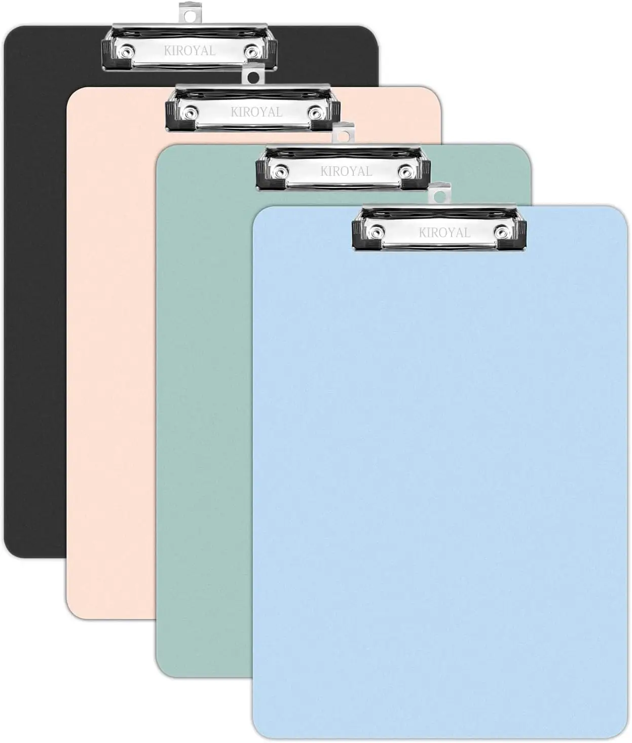 

Plastic Clipboards 4 Pack Letter Size with Low Profile Metal Clip for Classroom Office Teachers Students