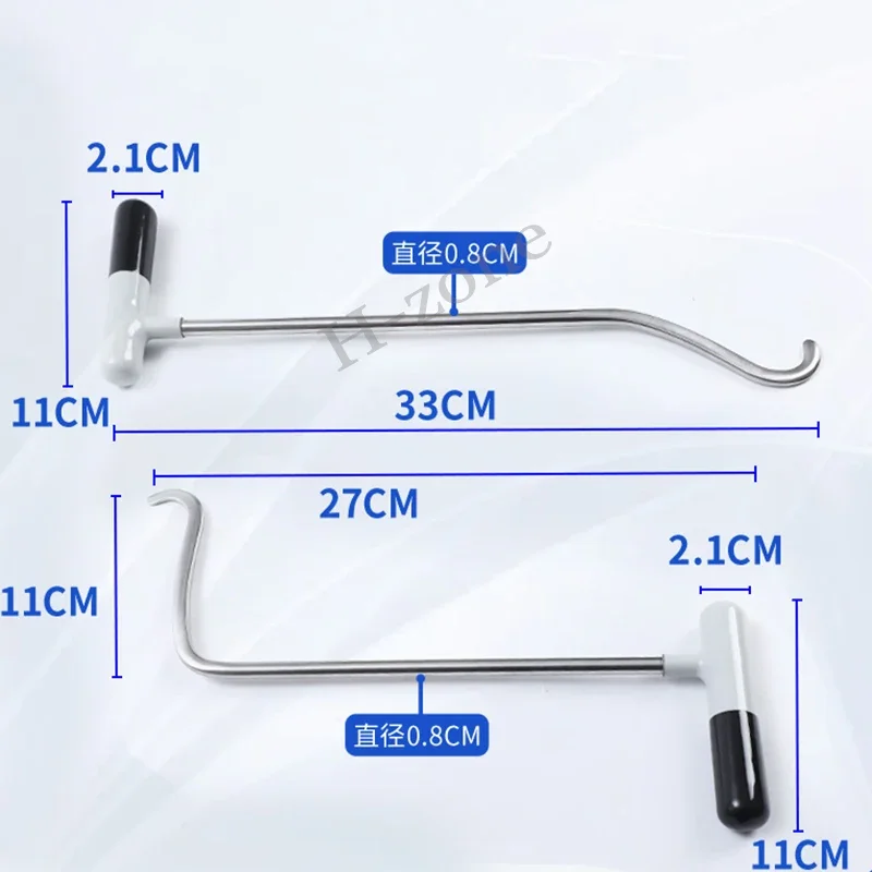 2Pcs car body dent repair tool alloy steel special-shaped hook crowbar repairer hail pit repair tool anti-slip handle