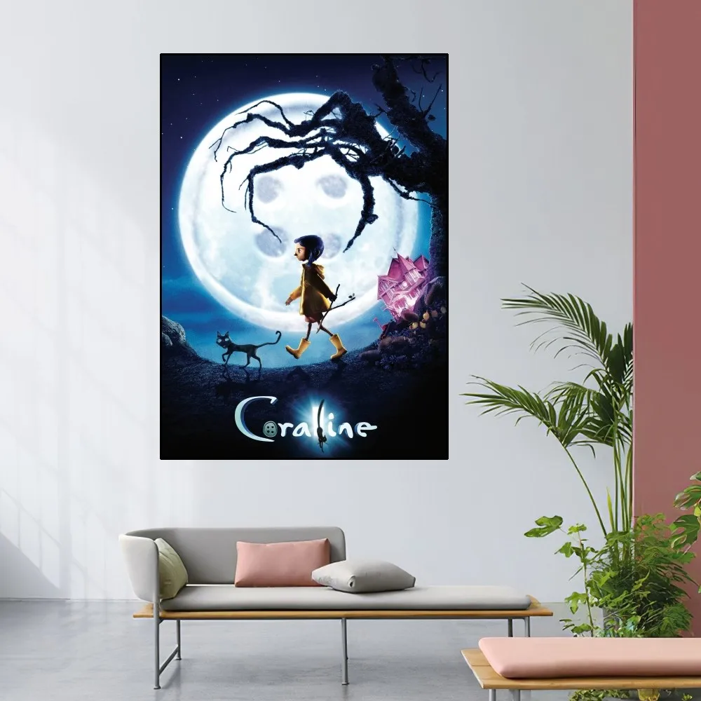 MINISO Coraline Cartoon Poster Home Room Decor soggiorno camera da letto arte estetica pittura murale adesivi