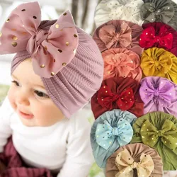 Diademas con lazo para bebé, gorros elásticos, y recién nacido para niña turbante, accesorios para el cabello