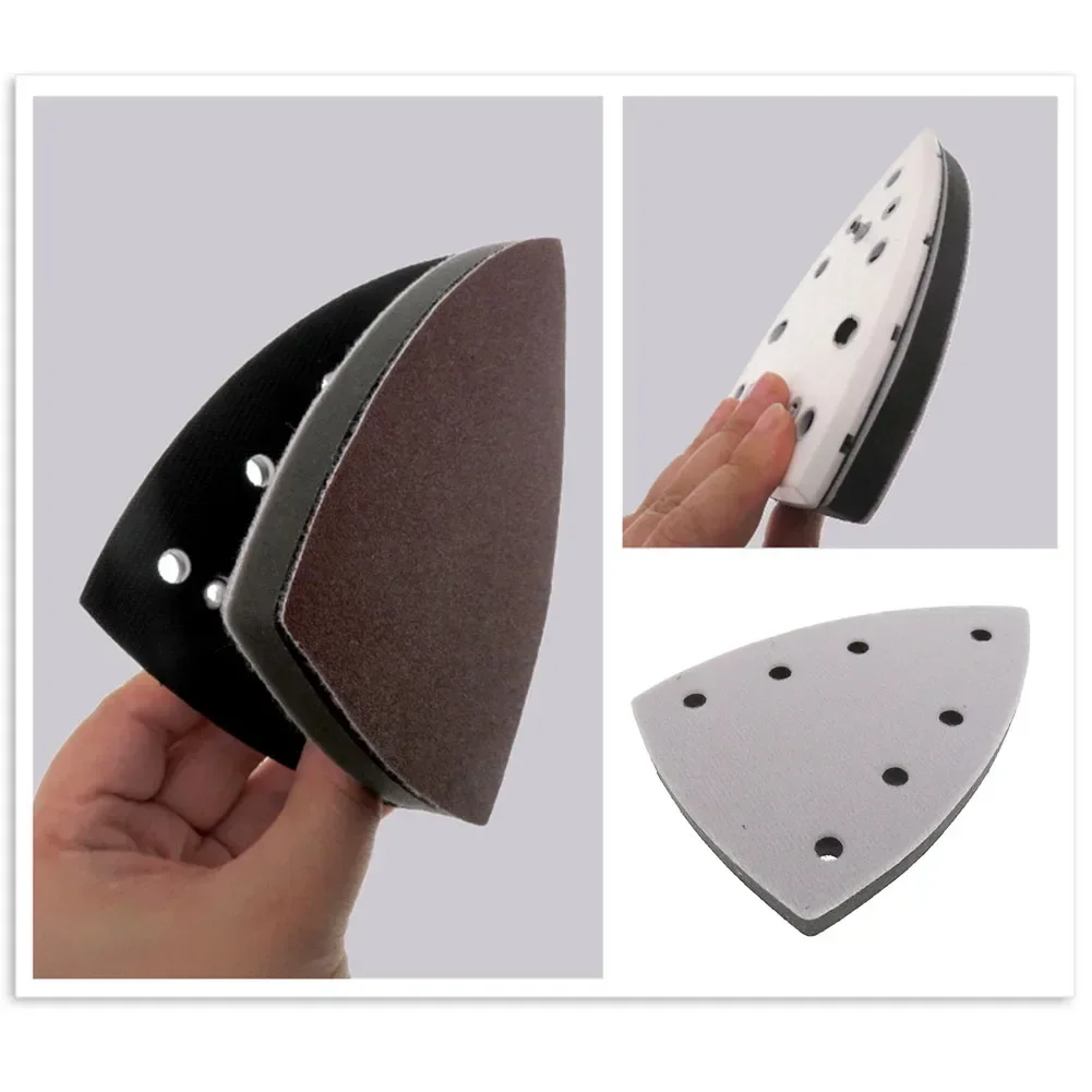 2pcs Sanding Pad Hook And Loop Triangle Sanding Pad 7 Hole Sandpaper Backing Pad For Triangular Sander Polishing Abrasives Tools