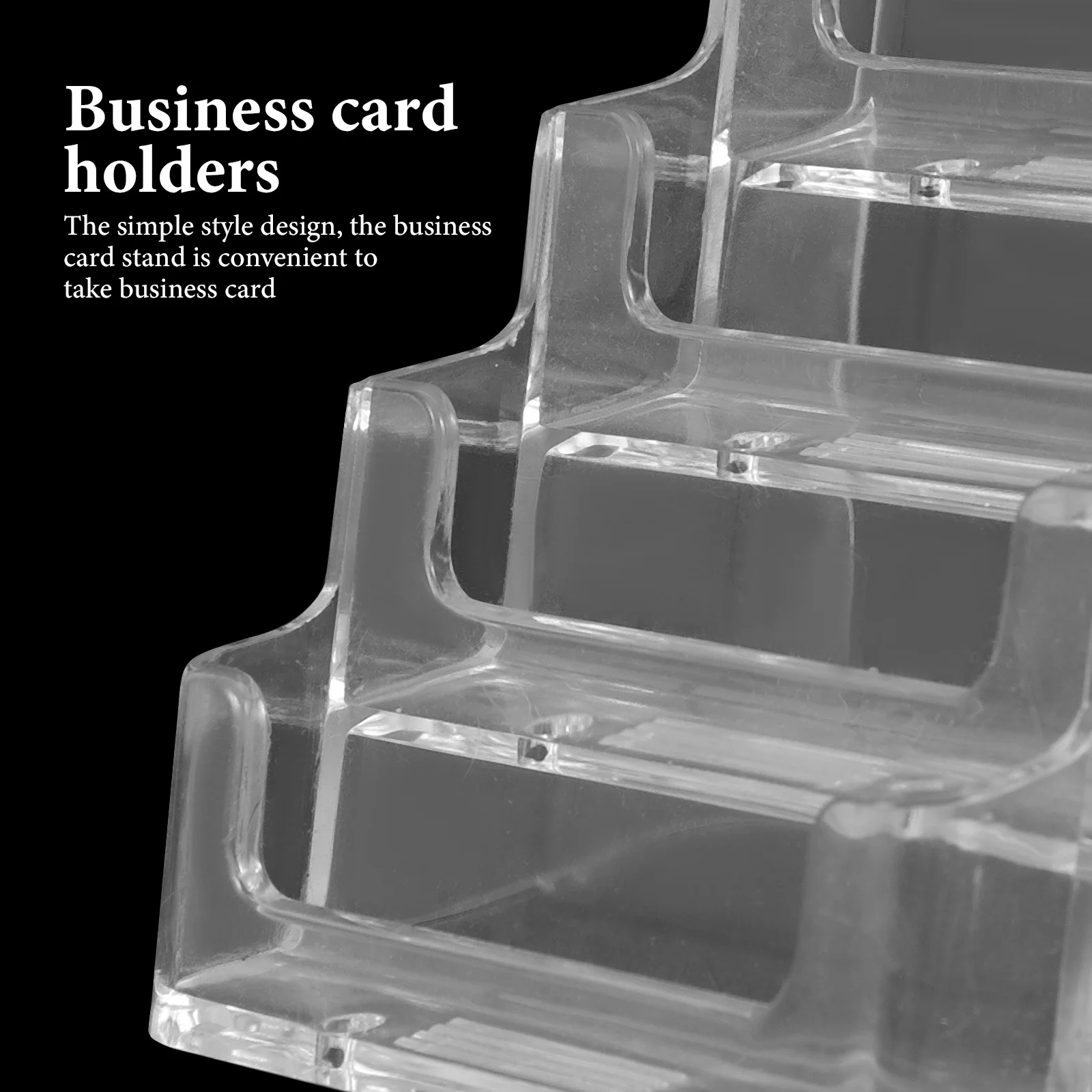 

Business Holder Clear Desktop Organizer For Office Desk Gift Card Display Stand Id Card Rack Small Postcard Holder Cards