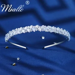 Fashion Zircon Headbands for Women Bridal Wedding Hair Accessories Silver Color Hairband Luxury Hair Jewelry Party Headpiece