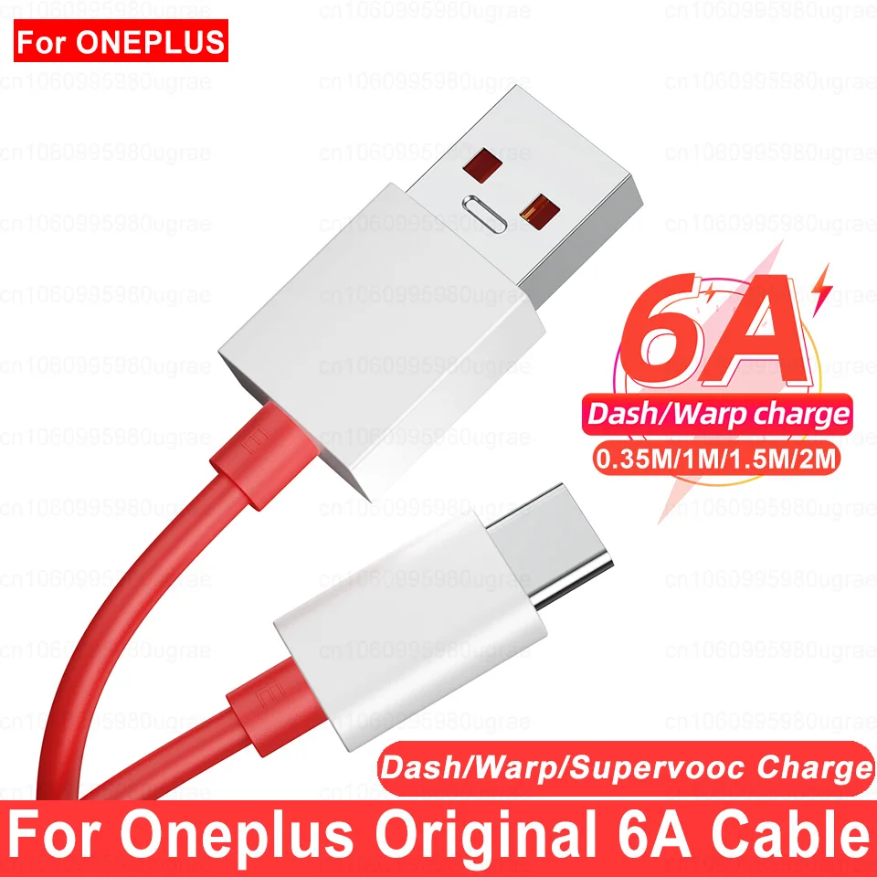 Оригинальный кабель для Oneplus Dash Warp 80 Вт USB Type C 6A Шнур для быстрой зарядки Supervooc Для OnePlus 11R 10R 9RT 5G CE2 8T 7 Pro Nord 3