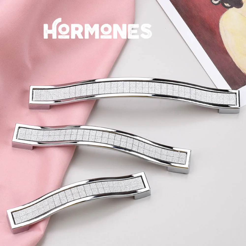 Elegant Frosted Silvery Crystal Diamond Handles - Aluminum Alloy Cabinet & Drawer Pulls for Kitchen, Furniture, and Wardrobe