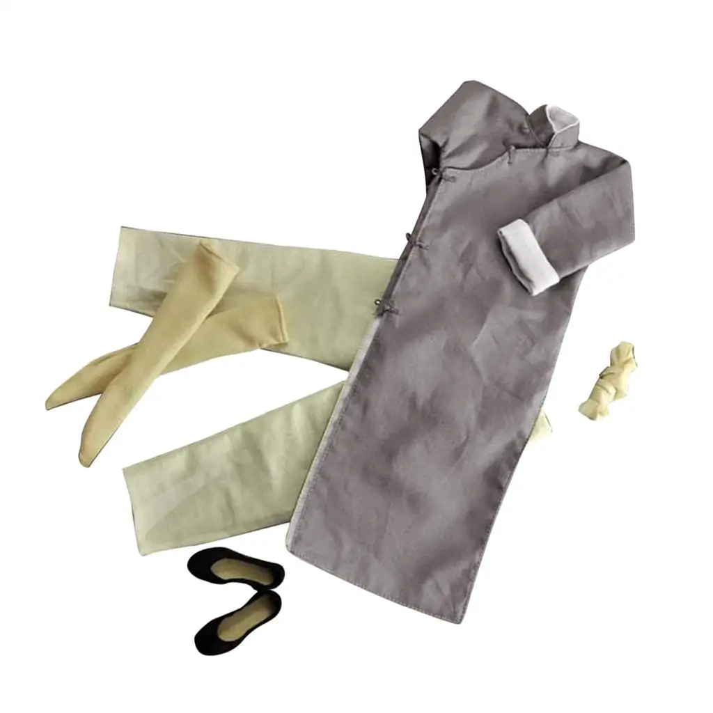 

Комплект из 6 предметов: одежда в китайском стиле, хлопковая ткань, костюм для фигурок, аксессуары для 12-дюймовых кукол