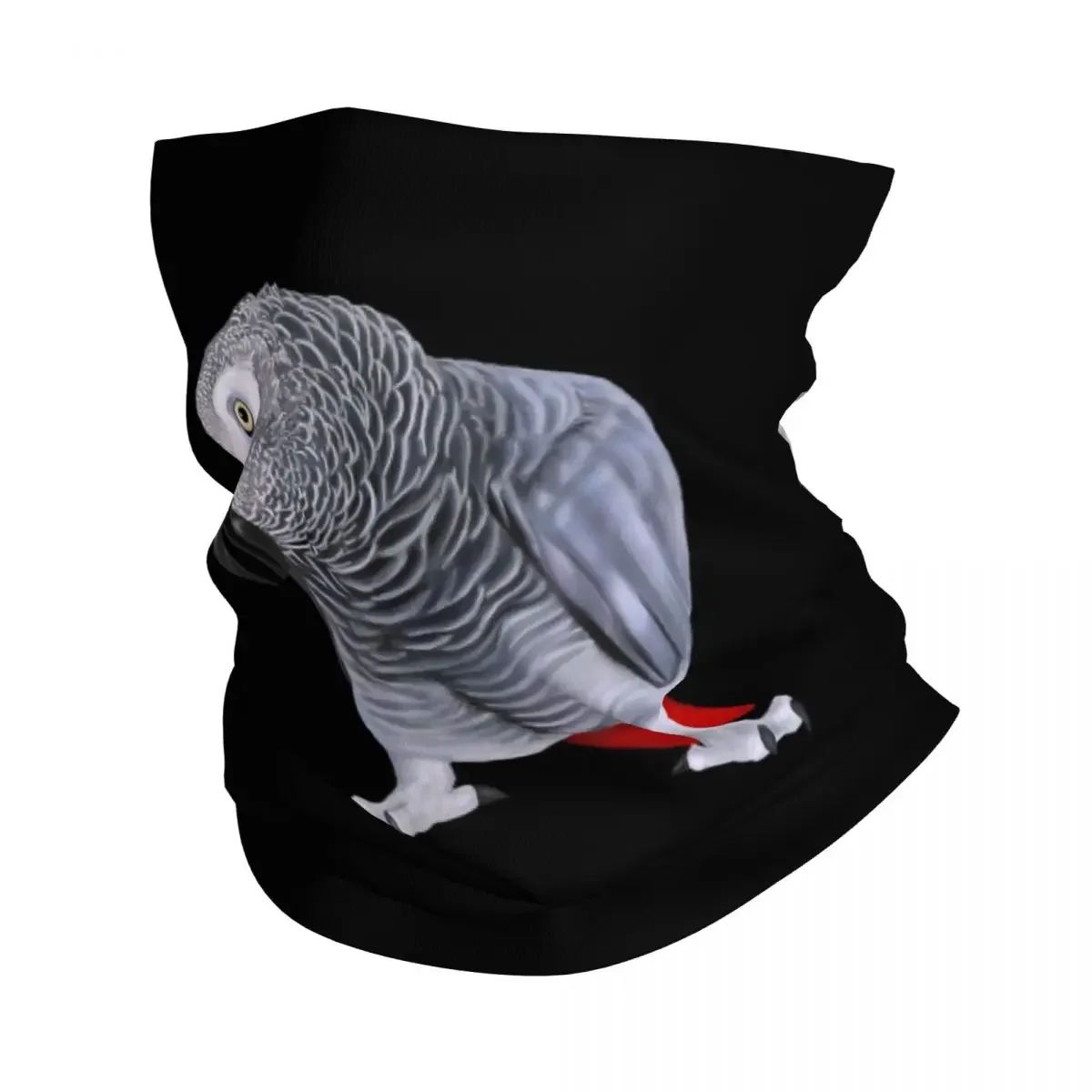 African Grey Parrot Bird Bandana Neck Warmer Men Women Winter Ski Hiking Scarf Gaiter Psittacine Face Cover