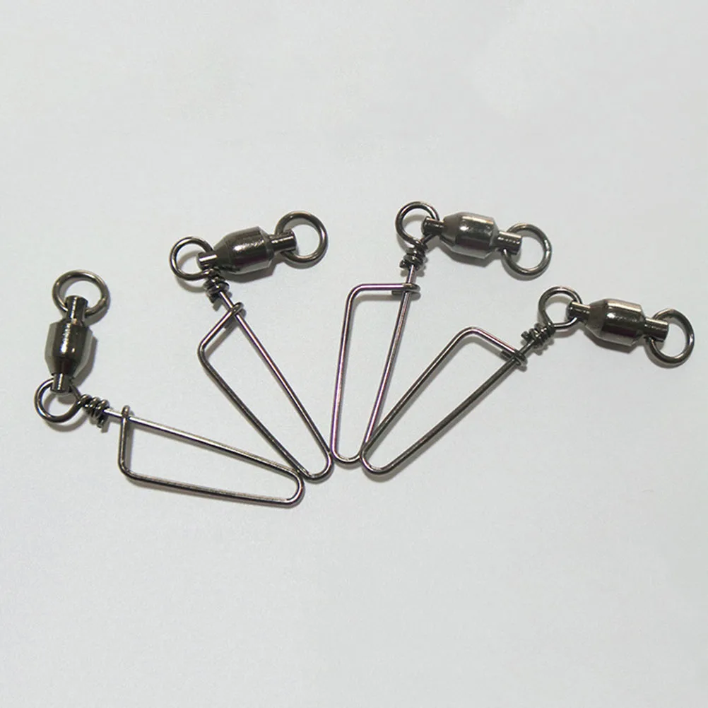 

10 Pcs Fishing Gear Connector Swivels Tackle Freshwater Rigs Line Stainless Steel