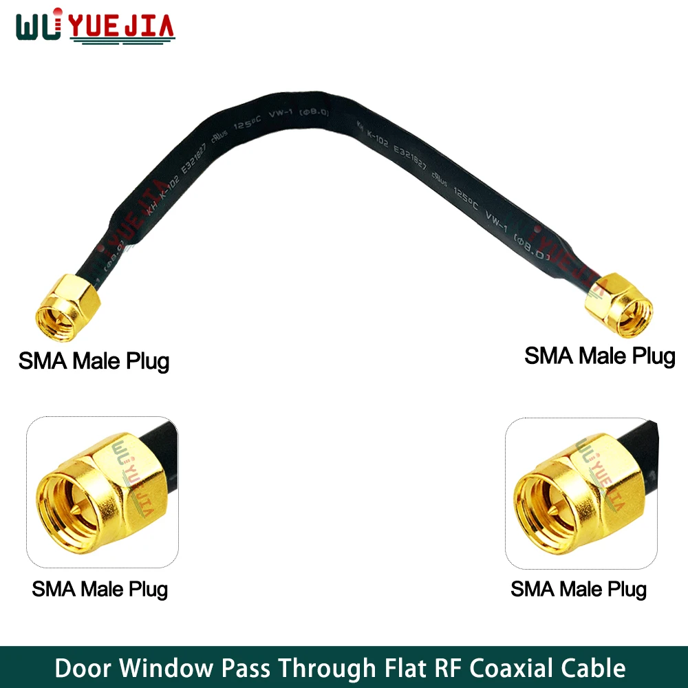 20/30/40CM SMA Male Plug Female Jack to RPSMA Connector 50ohm Window Door Pass Through Flat RF Coax Cable Pigtail Extension Cord