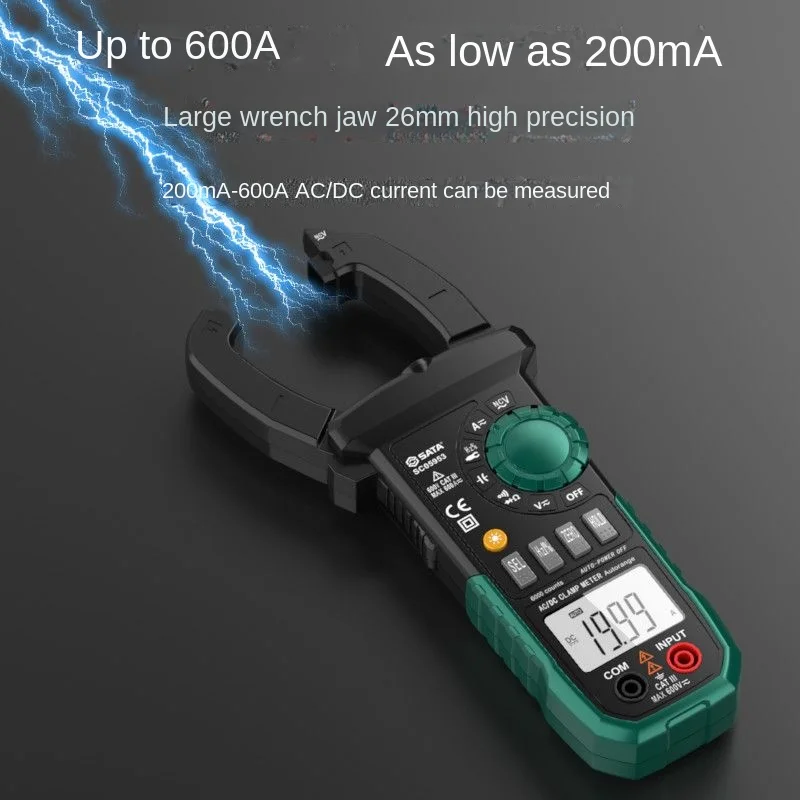 Youpin SATA Intelligent Backlight Digital Display Clamp Meter High Precision Multi-Meter 600A AC/DC Clamp Ammeters Ohm Tools