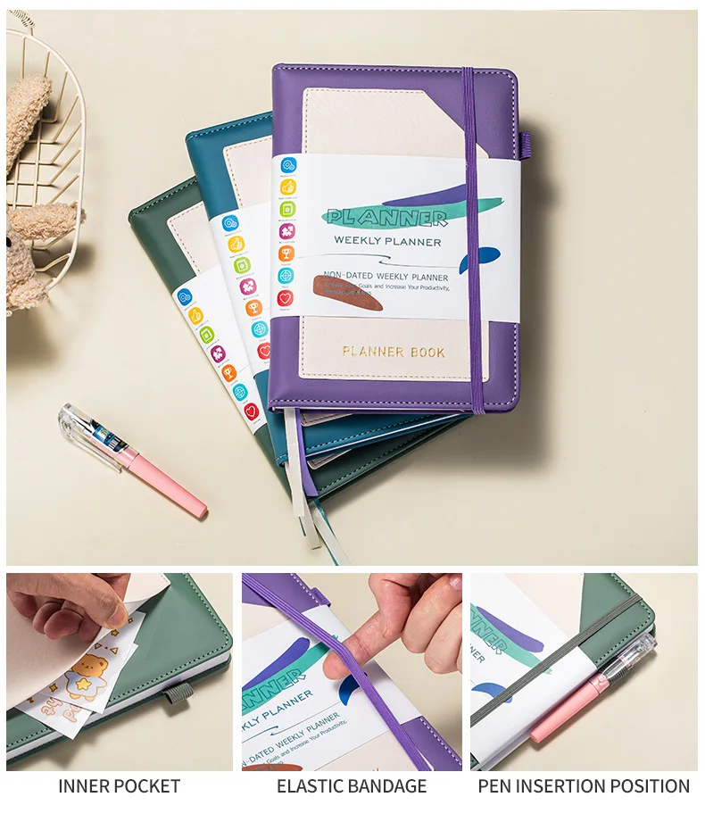 

2025 Daily & Monthly Planner For Adults With Hourly Time Slots, Hardcover Leather Agenda, 4 Planning Sheets, 12 Monthly Tabs,