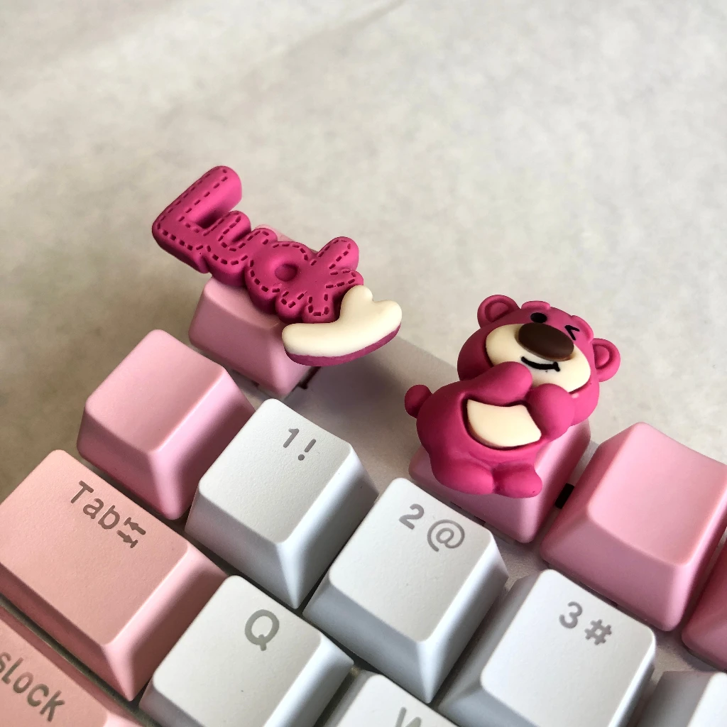 

Diy Cross Cherry Axis Mechanical Keyboard Replacement Keycap Cartoon Strawberry Bear Esc Custom Keycap Key Cover