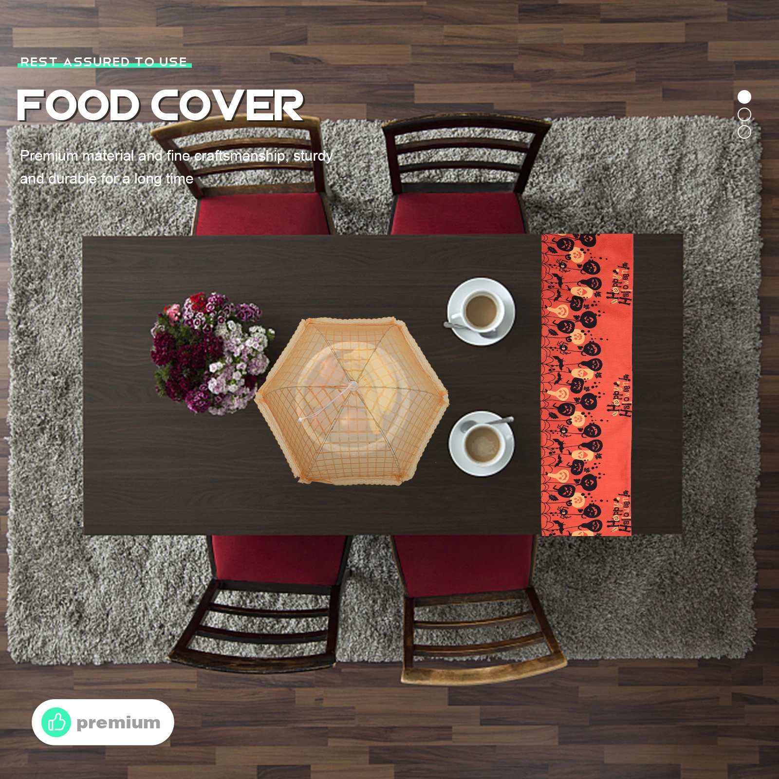 

Premium Cover Mesh Protector Dust-Proof Folding Food Cover For Kitchen Dining Table Restaurant Use Sturdy Dish Dust-Proof