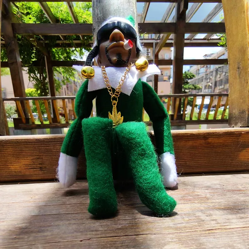 

2025Christmas Girl Elf Doll with Snoop on a Stoop Christmas Trees Decoration Ornaments Hip Hop Lovers Christmas Elf Plush Toys