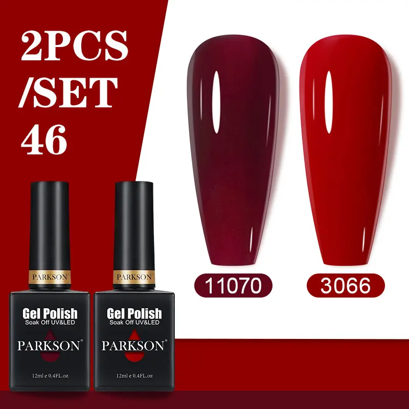 Parkson 2PCS Gel Polish Set All For Manicure Semi Permanent Vernis Top Coat UV LED Gel Varnish Soak Off Nail Art Gel Nail Polish