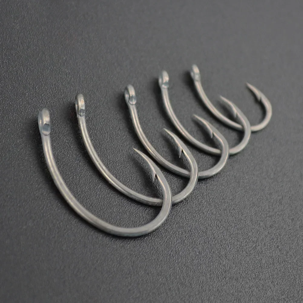 HIRISI 50PCS Fishing Barbed Hook Curve Shank Professional Series Carp Hooks Hair Rigs Portable Tackle Tools High Quality Part