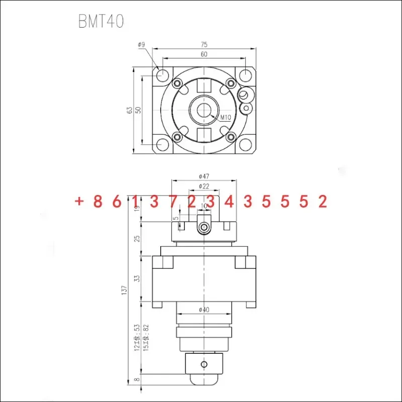 حامل أدوات برج عالي الجودة BMT40 45 BMT55 BMT65 حامل أدوات المخرطة مع قاطعة المطحنة 0 درجة مدفوعة