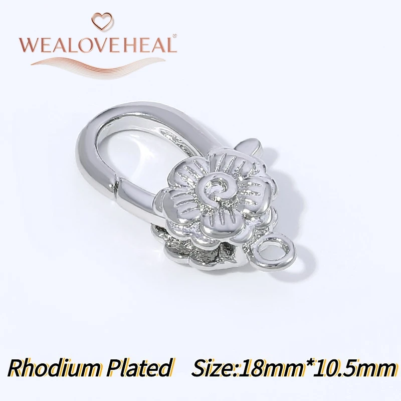 armband verschluss, 18K vergoldete Messing-Blumen-Karabinerhaken-Verbinder, Rosenfeder-Verschlüsse für DIY-Schmuckherstellung und Perlenarbeiten – Detail 21