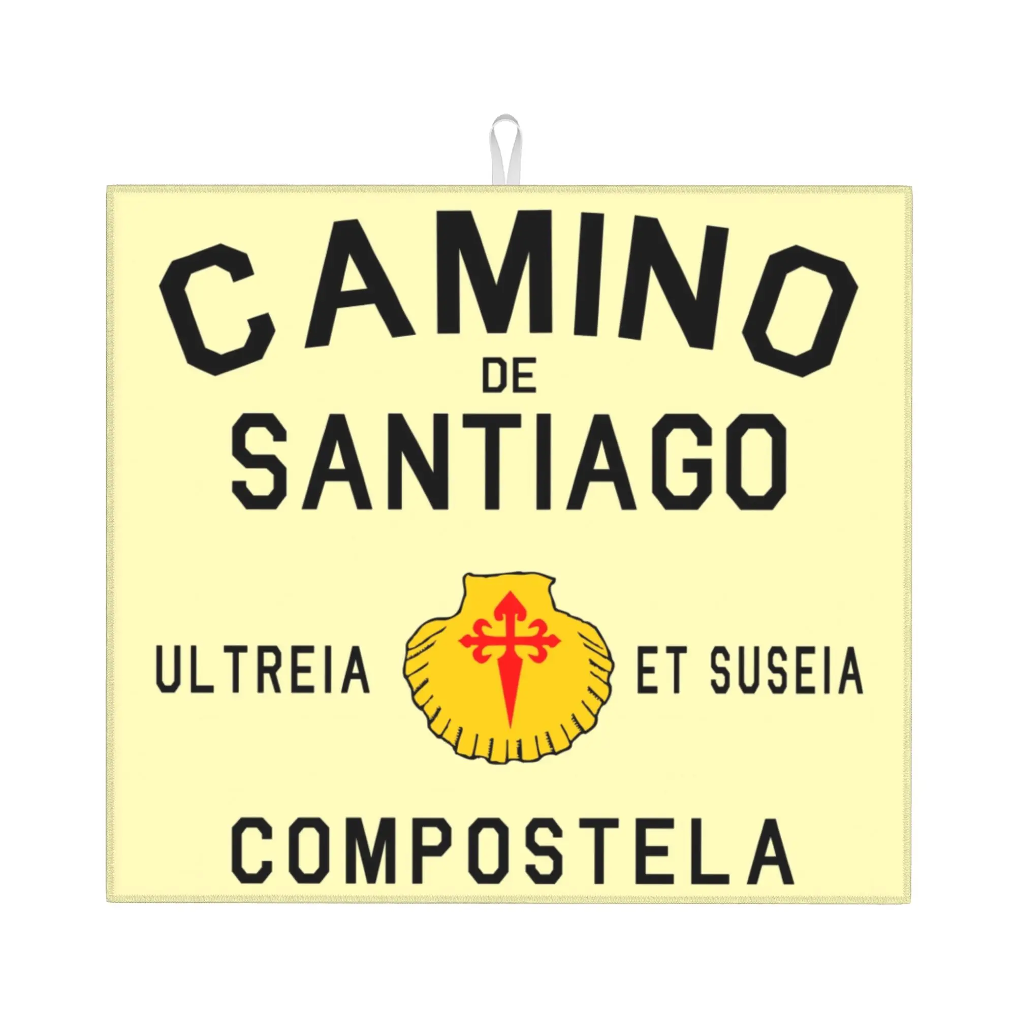 Drying Mat For Kitchen Buen Camino De Santiago Barware Tableware Oil Proof Compostela Peregrino Washable Kitchen Sink Drying Pad