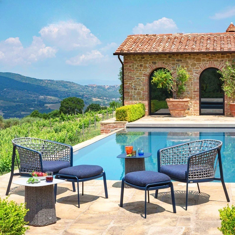 

Outdoor sofa courtyard villa open-air balcony rope leisure chair outdoor garden waterproof and sun protection
