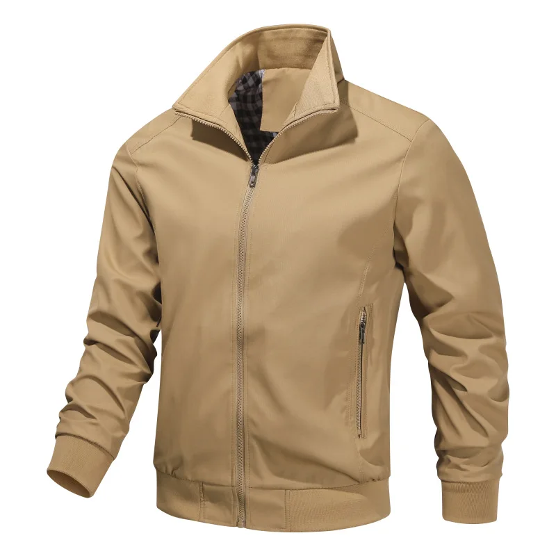 

Business Casual Jacket Men New Spring Autumn Thin Korean Style Jacket Casual Stand Collar Solid Color Coat High Quality Jacket
