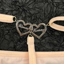 Customized Lingerie Panties Underpants Custom Slicing Heart Name Thong Letter Bikini Black Pink Hotwife String Personality Gifts