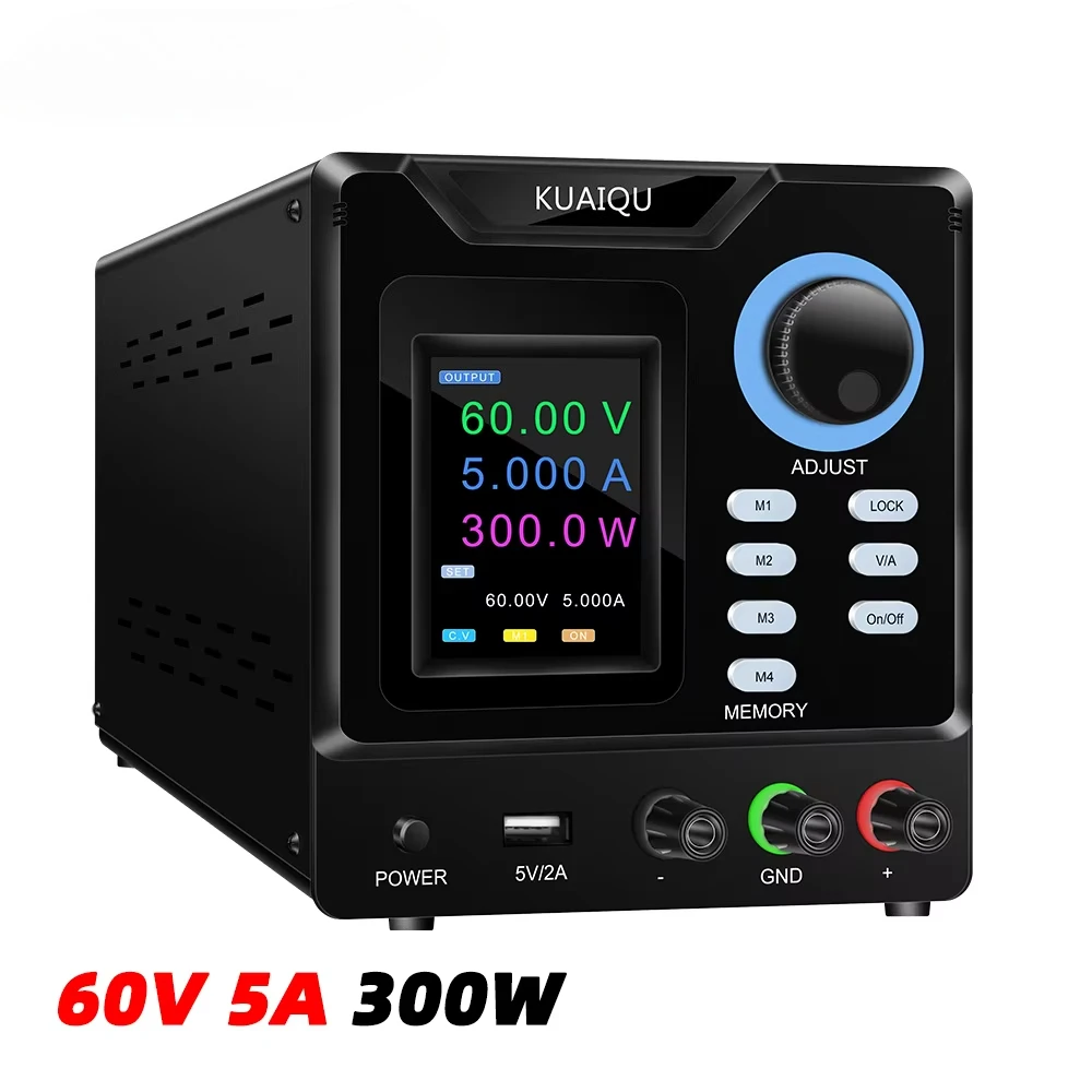 KUAIQU SPPS-D605 Precision Adjustment Knob Laboratory DC Bench Power Supply 60V 5A 300W LiFePO4 Battery Adapter24V 48V Plating