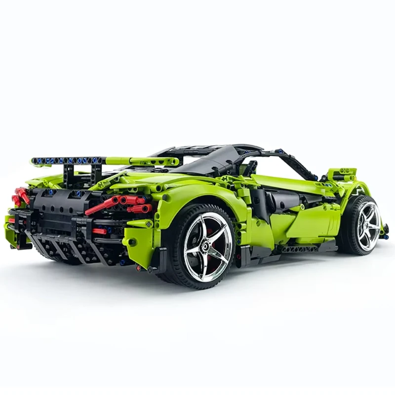New MOC- 190653 Green Technica Super Sprots Car Model Limited Edition Building Blocks Brick DIY Luxury  Crafted And  Imaginative