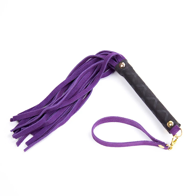 High Quality Pu Leather Pimp Hand Cuffs Queen Colourful Horse Racing Riding Crop Party Flogger Riding Whip