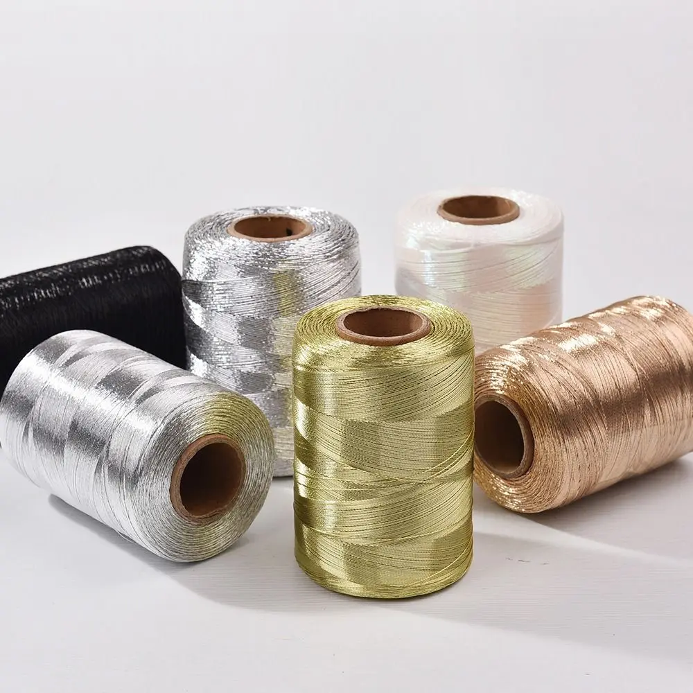 Sparkling Metallic Thread Colourful 1.0mm Glitter Crochet Thread Solid Color Handmade Flash Core Yarn Crochet Accessories